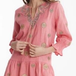 Tyler Boe Niki shell embroidered tunic dress NWT